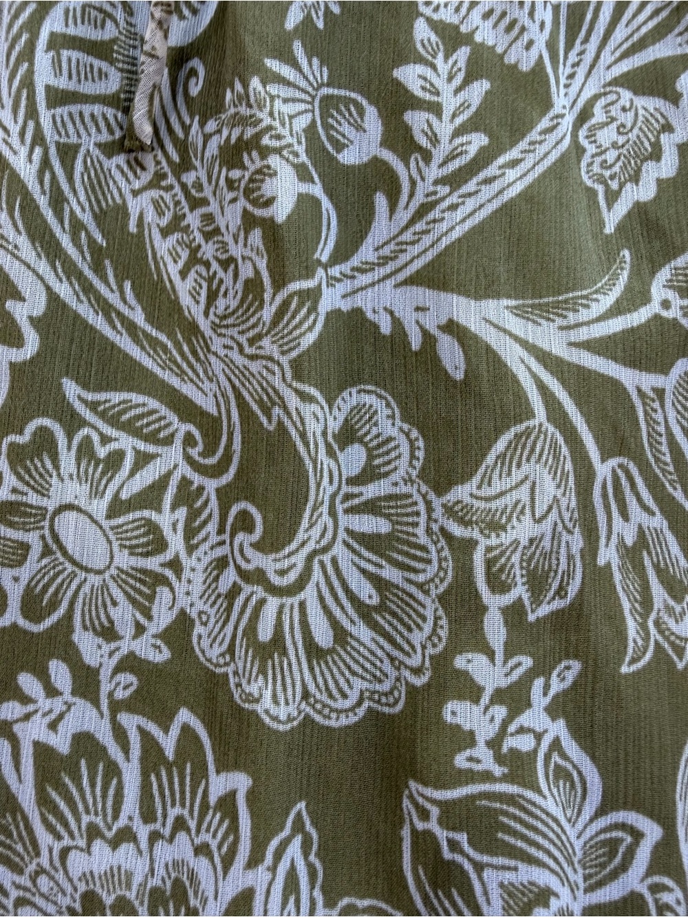 Patrons of Peace Olive Floral Boho Cottagecore Smocked Maxi Dress Small - Picture 5 of 11